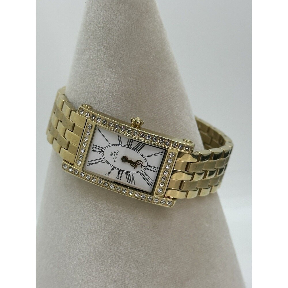 Juicy Couture Jeweled Gold Tone Watch Rectangle Face Untested